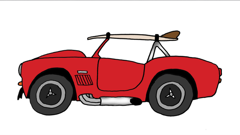 Illustration for article titled Surfboards And Cars Illustrated: The Ultimate Mid-Winter Summer Car Fantasy
